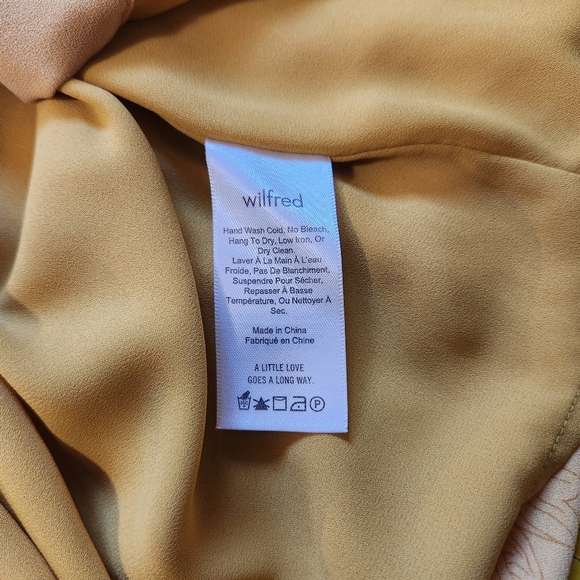 Wilfred Cairo Gold Yellow Floral Print Marvelle Ruffle  Dress Small - Picture 8 of 9